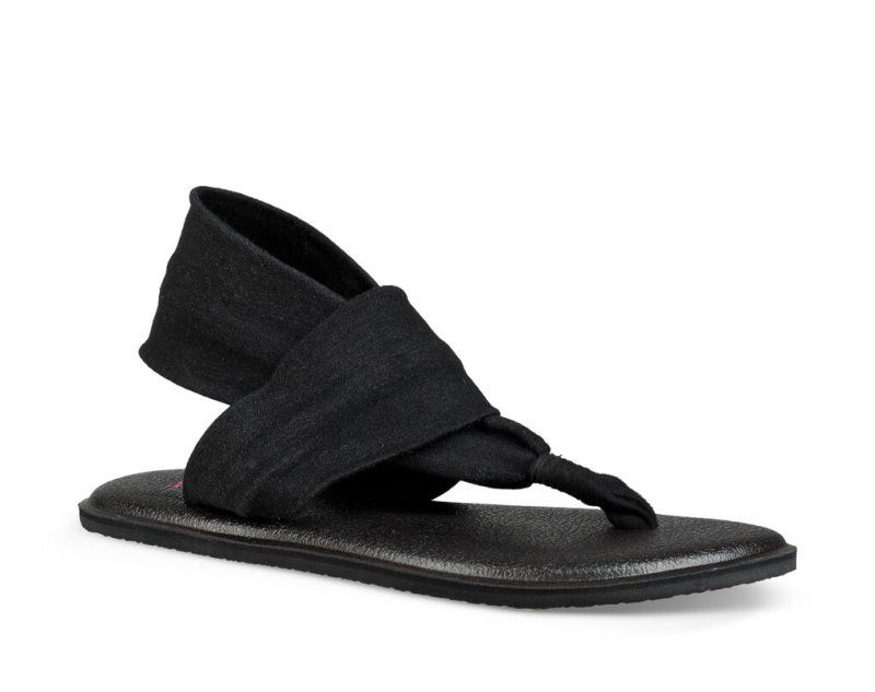 Sanuk Yoga Sling Burst Kids' Sandals Black | Canada 299MQZ